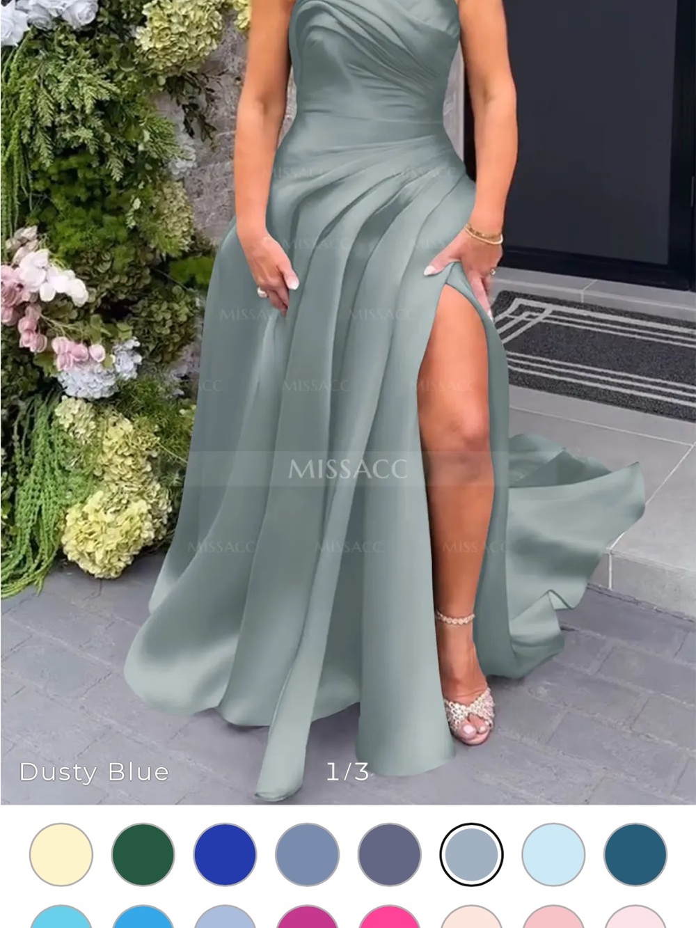 Missacc elegant evening dress Dusty Blue